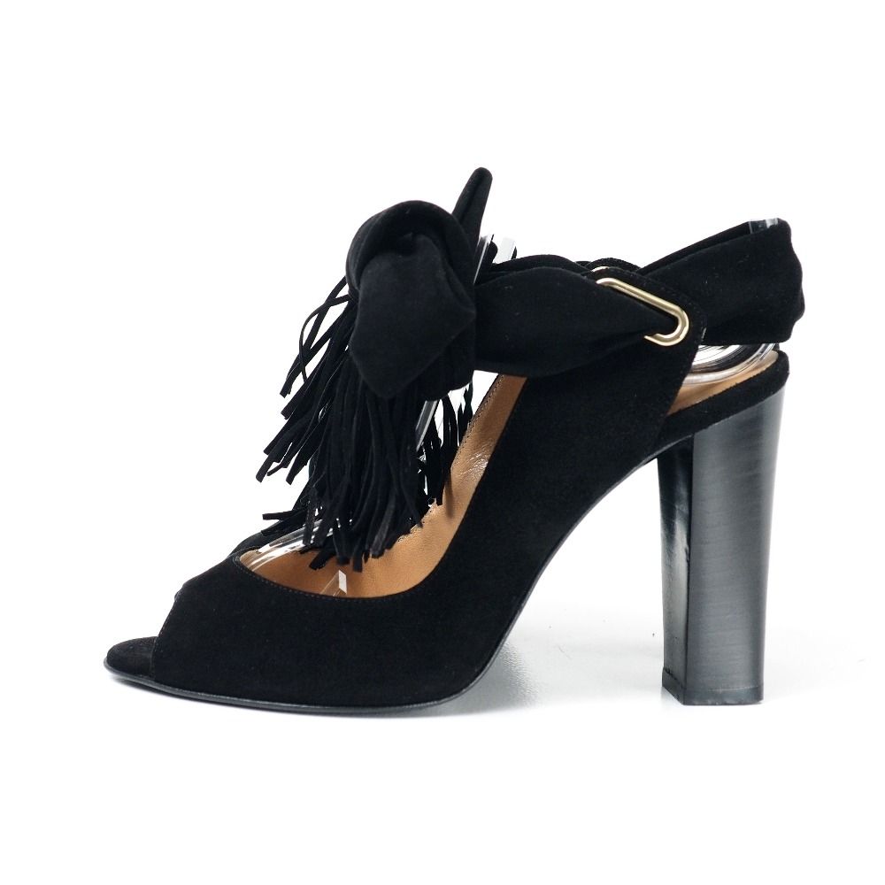Hermes Sandals 34.5 Fringe Nubuck Ribbon Shoes — view 2