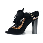 Hermes Sandals 34.5 Fringe Nubuck Ribbon Shoes — view 2