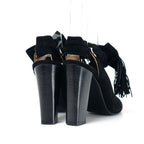 Hermes Sandals 34.5 Fringe Nubuck Ribbon Shoes — view 3