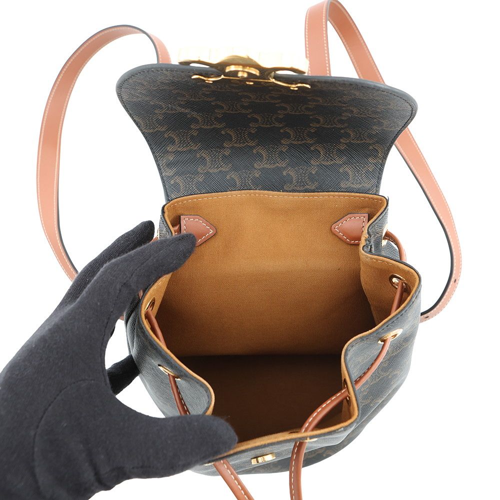 Celine Backpack Boni Triomphe Leather Brown — view 5