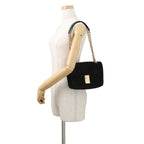 Celine Chain Shoulder Bag C Am Suede Black — view 4