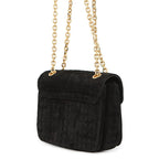 Celine Chain Shoulder Bag C Am Suede Black — view 2
