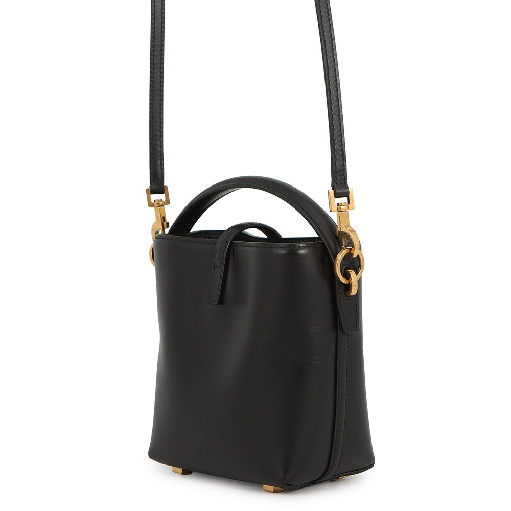 Saint Laurent Paris le 37 Mini Bucket Bag Calf Leather Black 2-Way — view 2