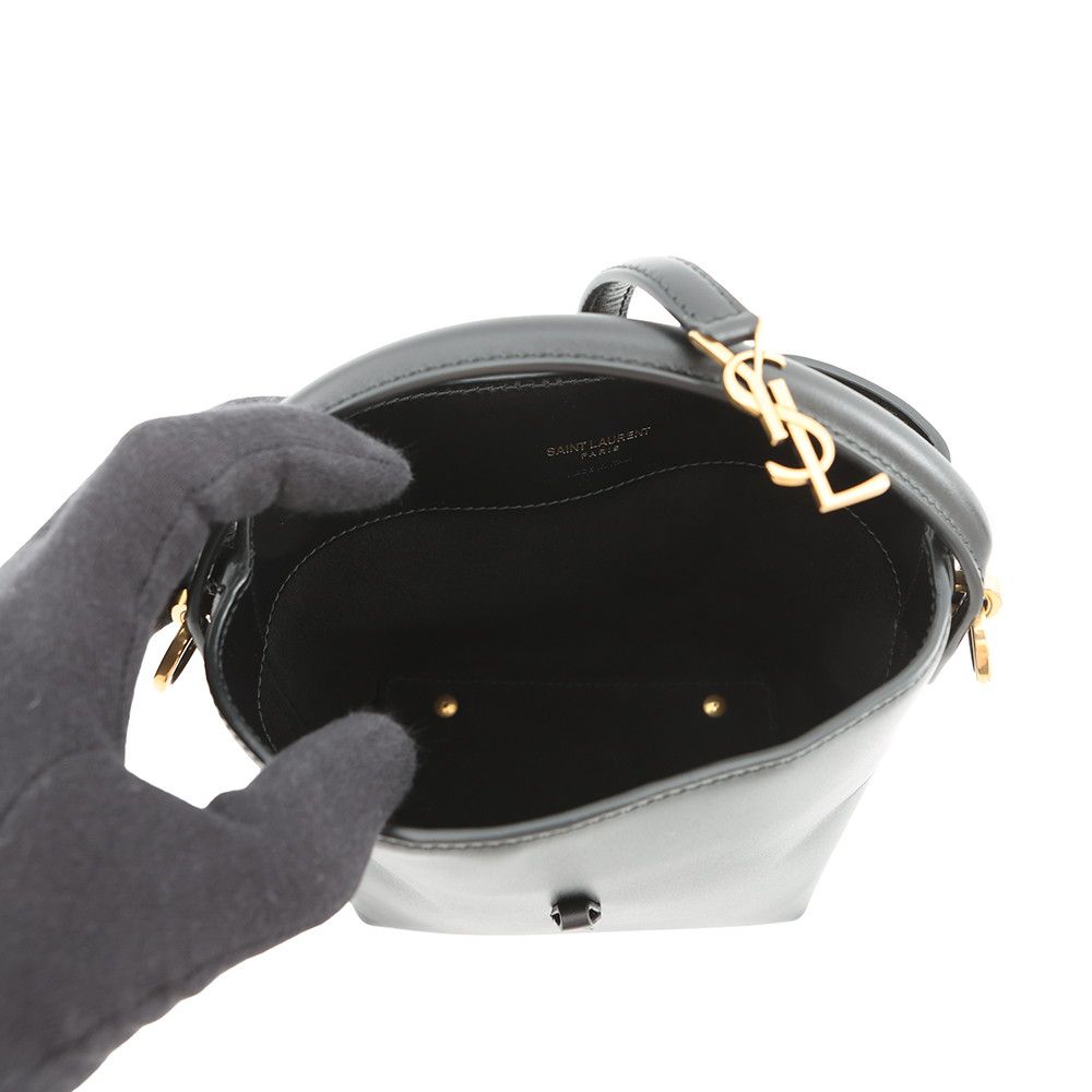 Saint Laurent Paris le 37 Mini Bucket Bag Calf Leather Black 2-Way — view 6
