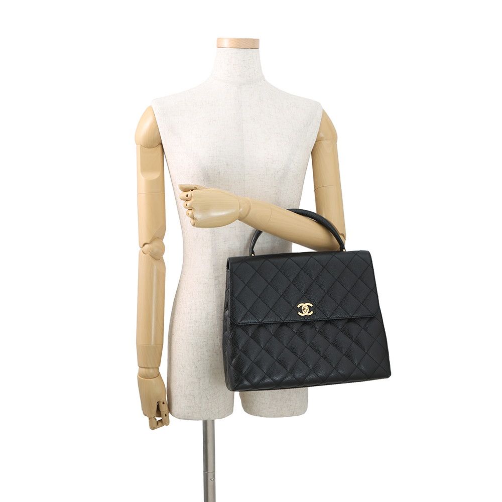 Chanel Handbag Quilted CC Logo Caviar Leather Black — view 4
