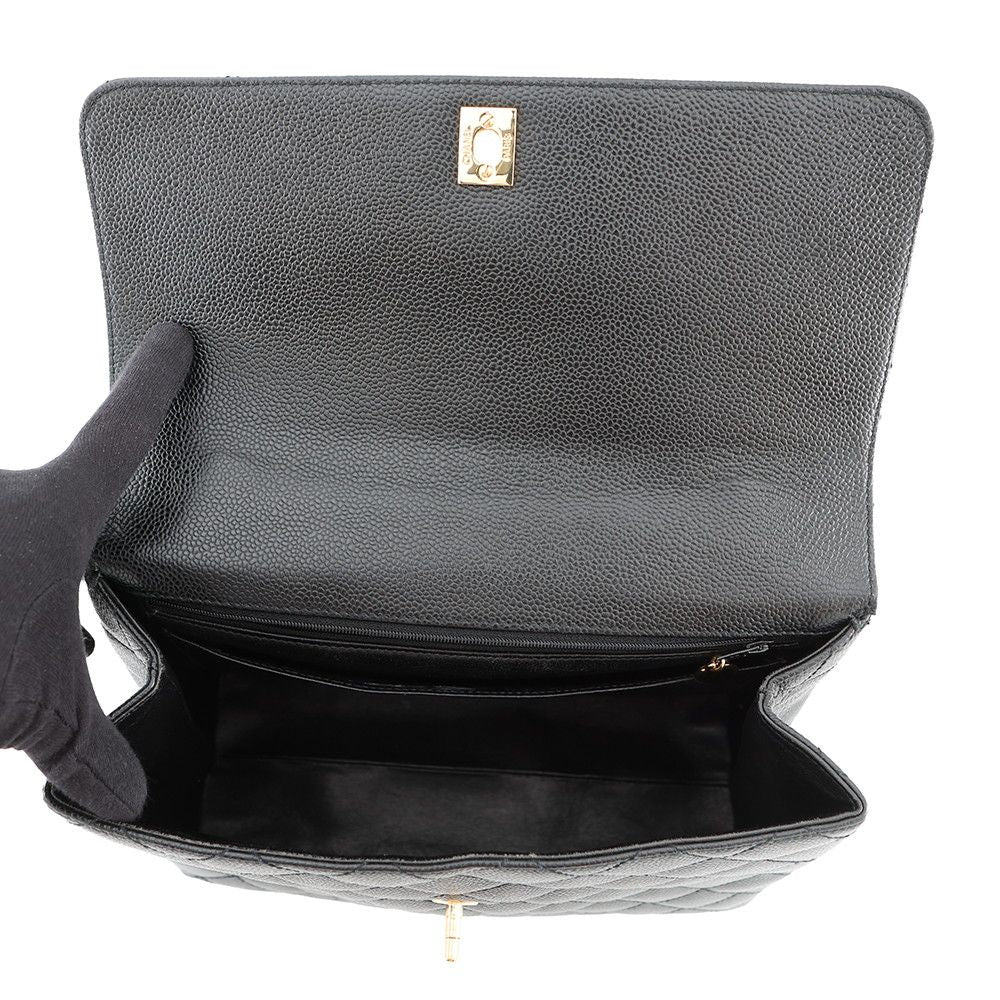 Chanel Handbag Quilted CC Logo Caviar Leather Black — view 5