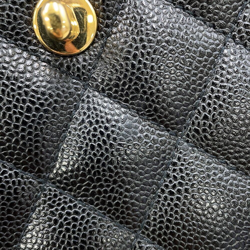Chanel Handbag Quilted CC Logo Caviar Leather Black — view 9
