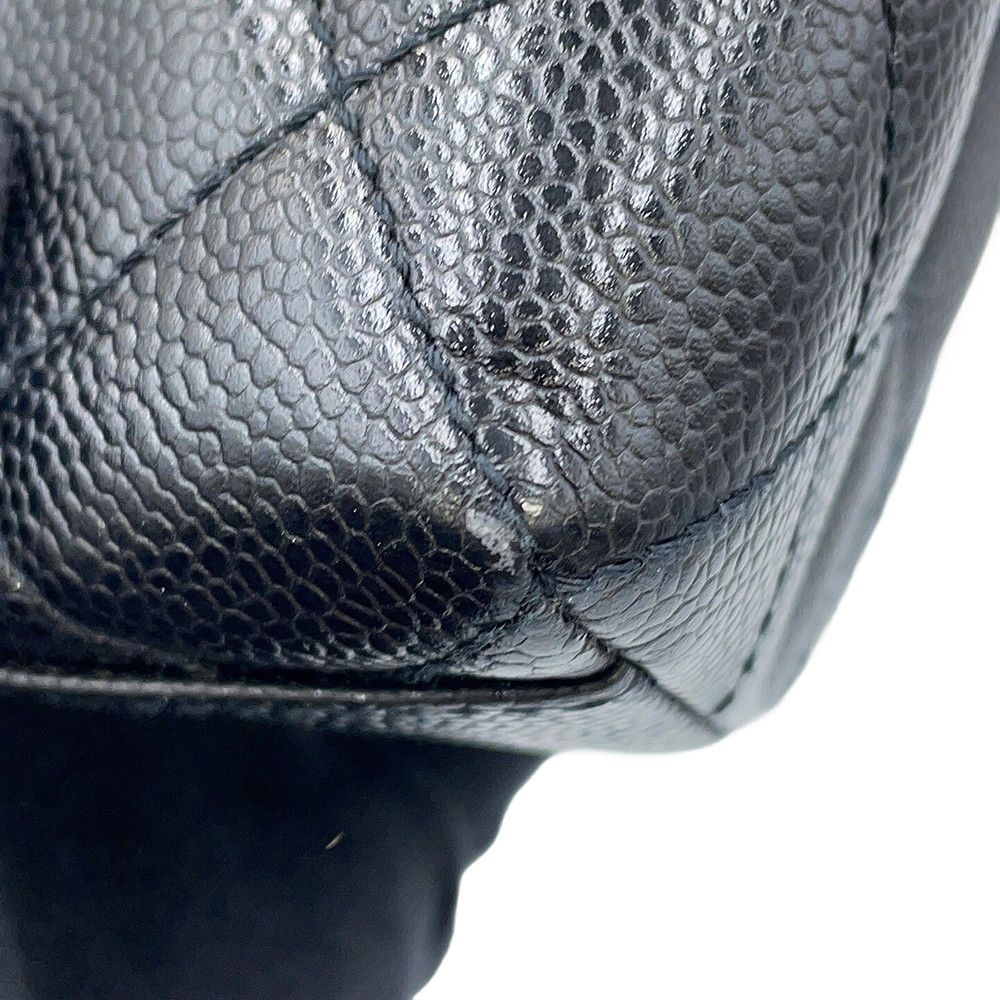 Chanel Handbag Quilted CC Logo Caviar Leather Black — view 6