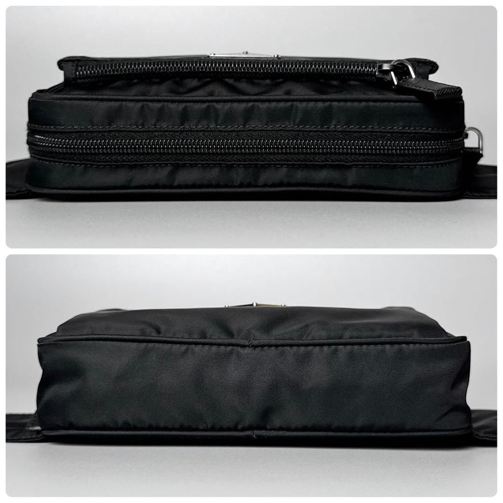 Prada Triangle Logo Belt Bag Black Nylon — view 5