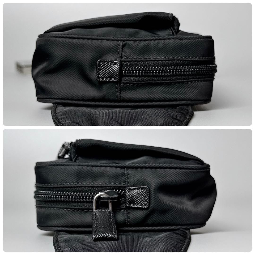Prada Triangle Logo Belt Bag Black Nylon — view 6