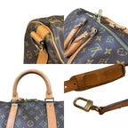 Louis Vuitton Keepall Monogram Shoulder Bag Canvas Brown — view 9