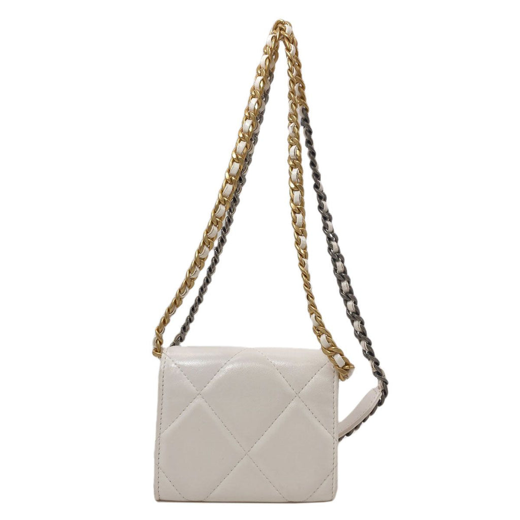 Chanel Chain Wallet CC Logo Gold Silver Coin Case Lambskin — view 2