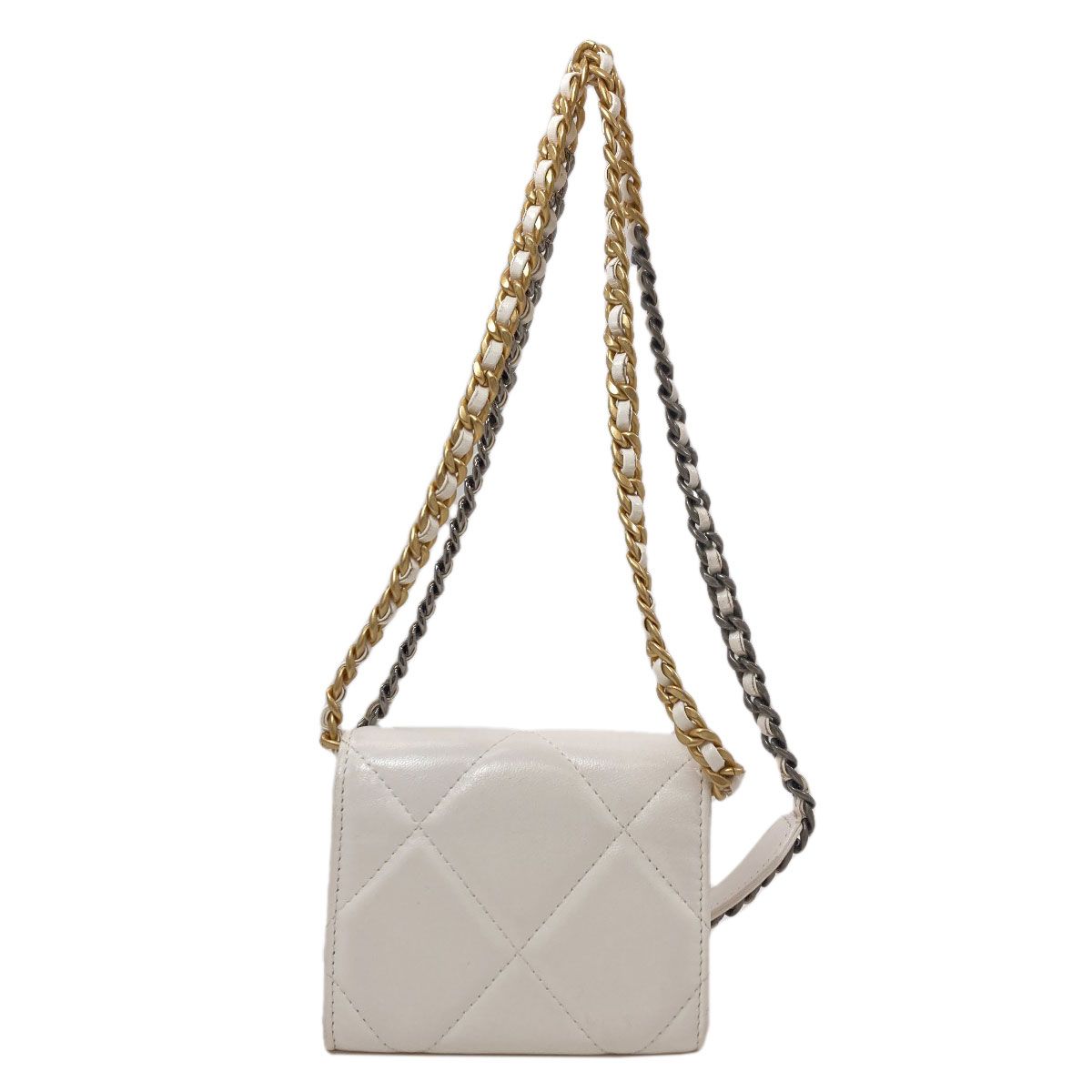 Chanel Chain Wallet CC Logo Gold Silver Coin Case Lambskin — view 2