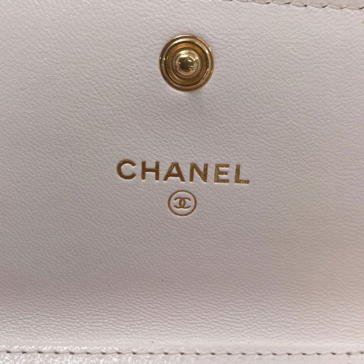Chanel Chain Wallet CC Logo Gold Silver Coin Case Lambskin — view 6