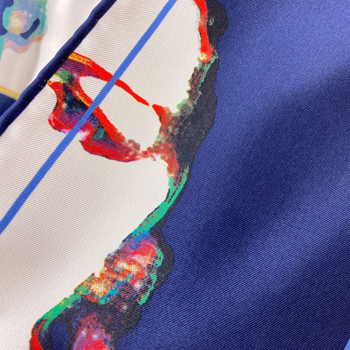 Chanel CC Logo Human Motif Scarf Silk — view 9