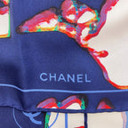 Chanel CC Logo Human Motif Scarf Silk — view 3