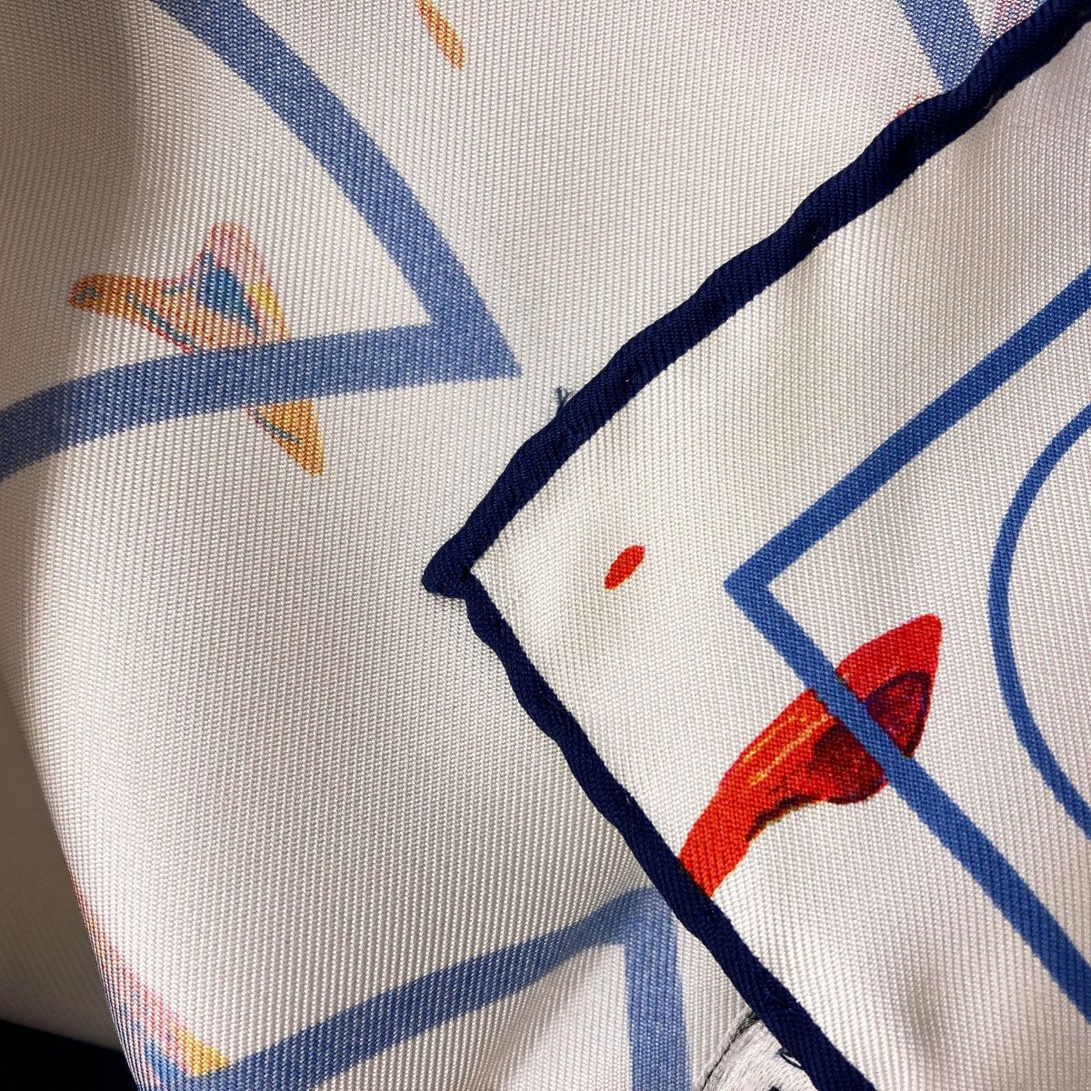 Chanel CC Logo Human Motif Scarf Silk — view 8