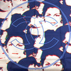 Chanel CC Logo Human Motif Scarf Silk — view 4