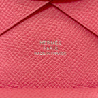 Hermes Calvi Duo Rose Azalea Silver Card Case Epsom — view 6
