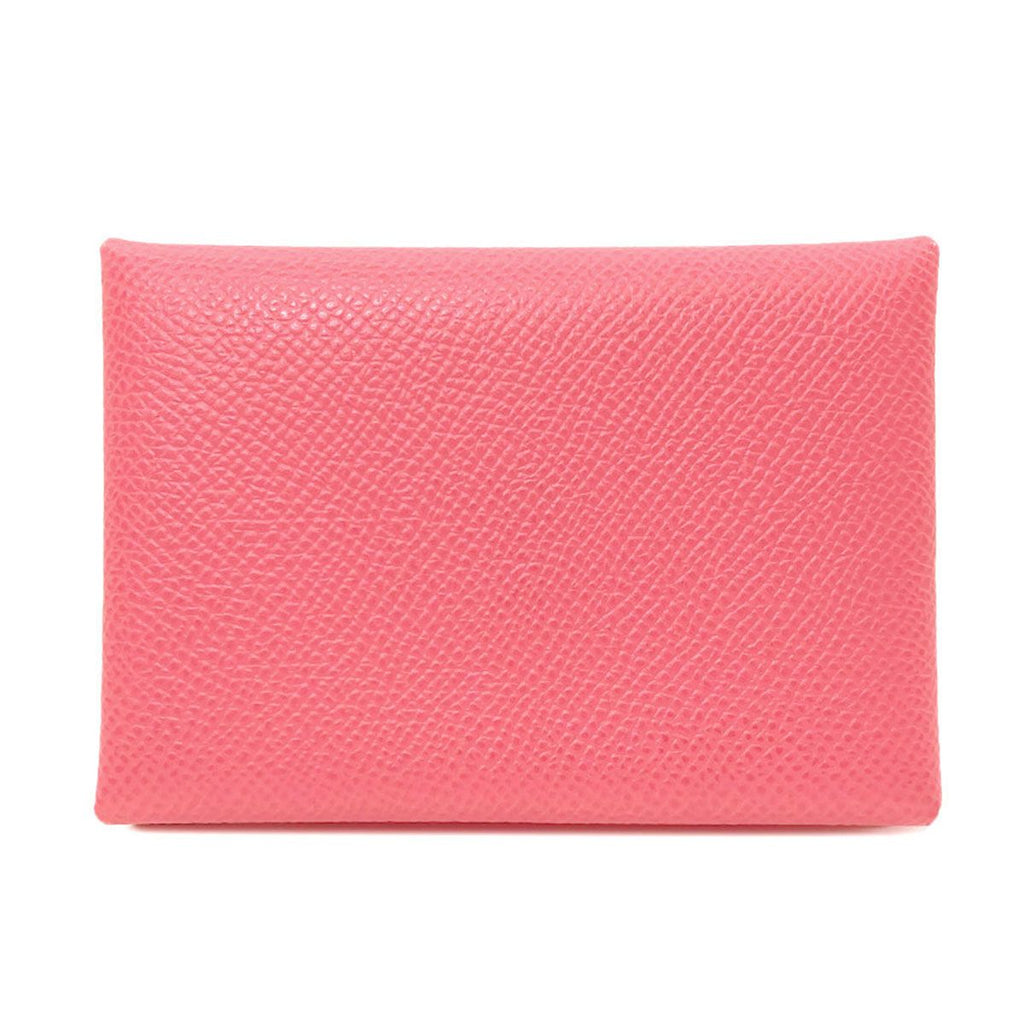 Hermes Calvi Duo Rose Azalea Silver Card Case Epsom — view 2