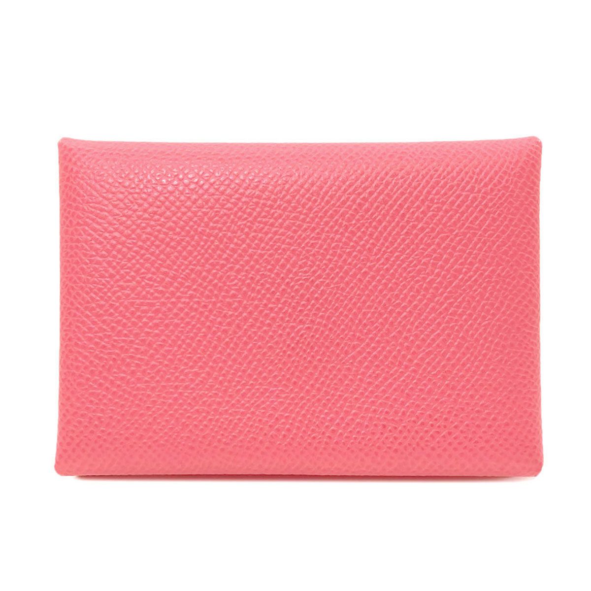 Hermes Calvi Duo Rose Azalea Silver Card Case Epsom — view 2