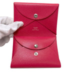 Hermes Calvi Duo Rose Silver Card Case Chevre Sham Kira — view 4