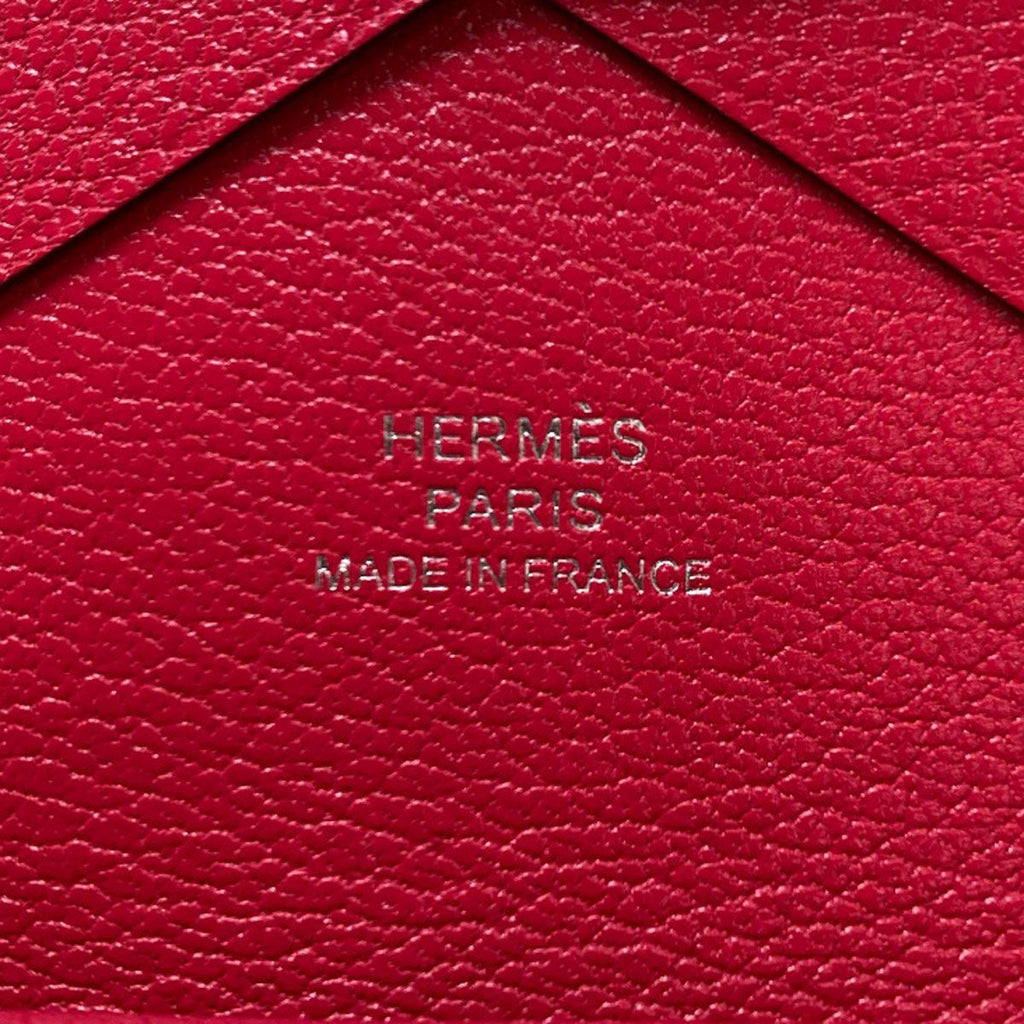 Hermes Calvi Duo Rose Silver Card Case Chevre Sham Kira — view 6