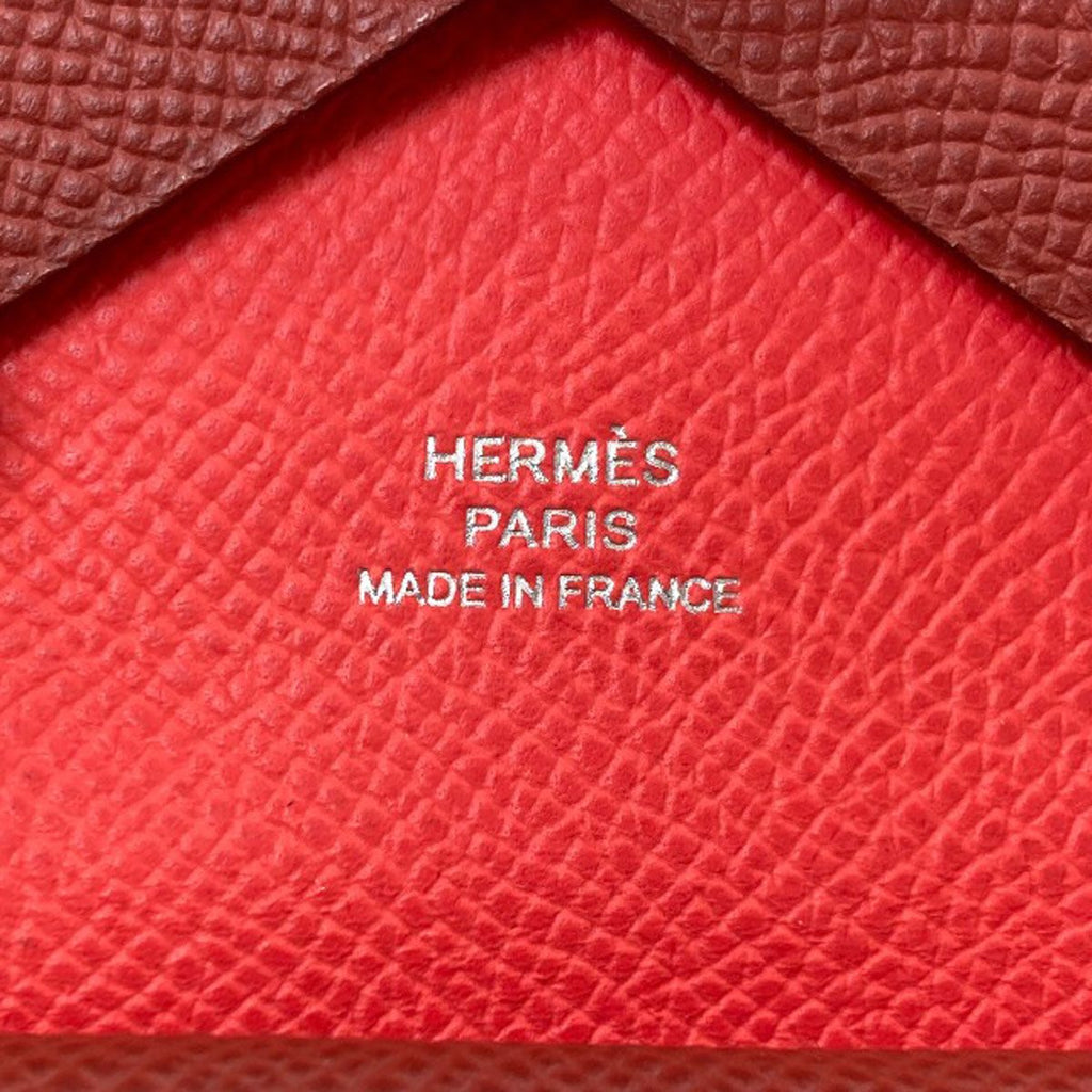 Hermes Calvi Duo Verso Silver Card Case Calf — view 6