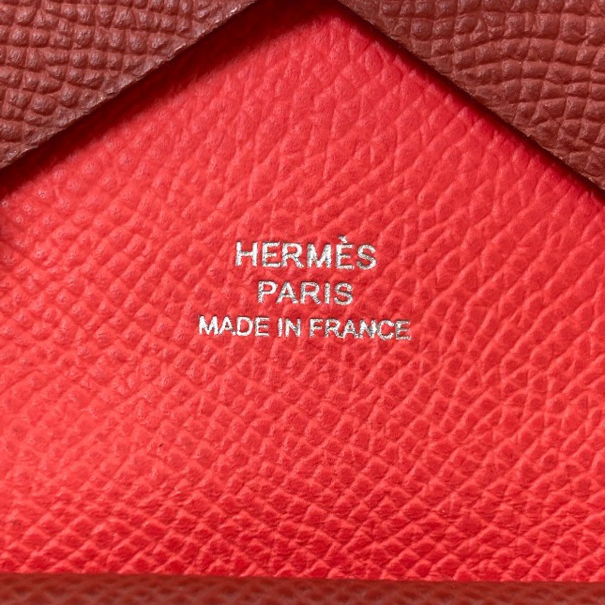 Hermes Calvi Duo Verso Silver Card Case Calf — view 6