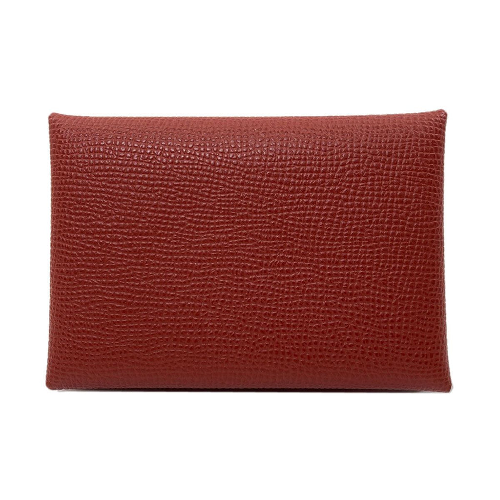Hermes Calvi Duo Verso Silver Card Case Calf — view 2
