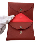 Hermes Calvi Duo Verso Silver Card Case Calf — view 4