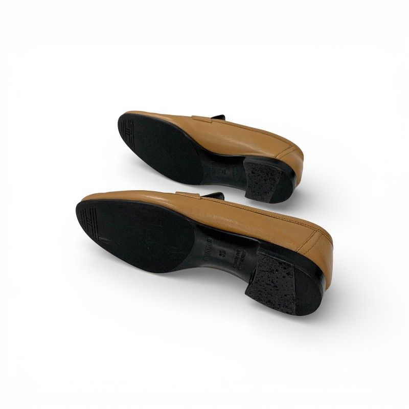 Hermes Paris Loafers Shoes Leather Natural Gold Hhardware Moccasins — view 6