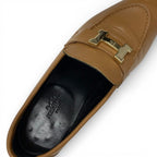 Hermes Paris Loafers Shoes Leather Natural Gold Hhardware Moccasins — view 7