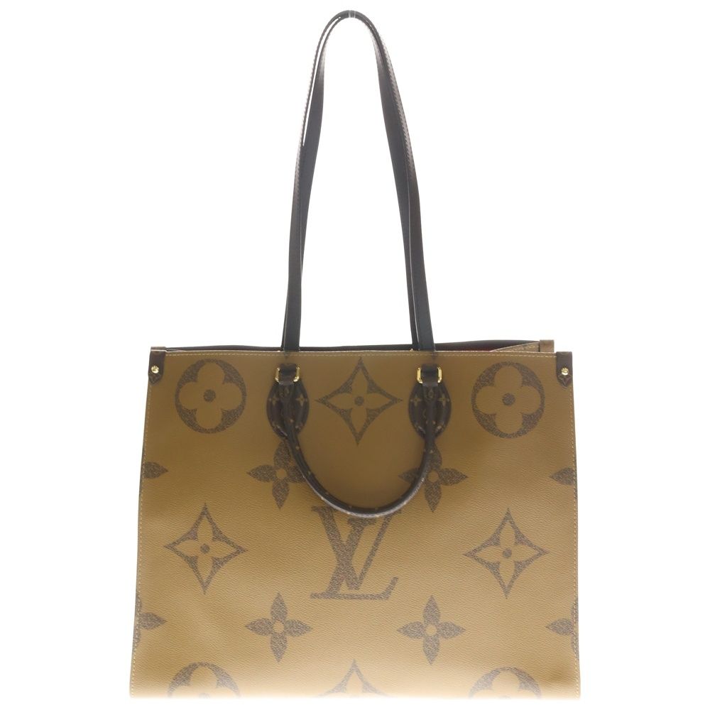 Louis Vuitton Monogram Reverse On The Go GM Handbag Brown Leather — view 2