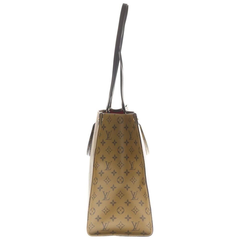 Louis Vuitton Monogram Reverse On The Go GM Handbag Brown Leather — view 3