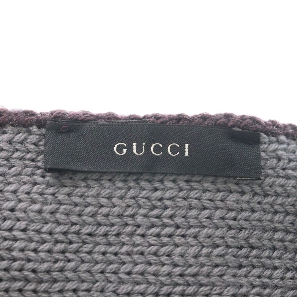 Gucci Logo Embroidery Border Wool Scarf Multi — view 4