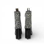 Louis Vuitton Silhouette Line Monogram Boots Short Shoes Fabric Black White — view 5