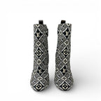 Louis Vuitton Silhouette Line Monogram Boots Short Shoes Fabric Black White — view 3