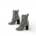 Louis Vuitton Silhouette Line Monogram Boots Short Shoes Fabric Black White — view 2