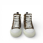 Louis Vuitton Stella Line Monogram Sneakers Shoes Calf Hair Leather Brown White — view 3