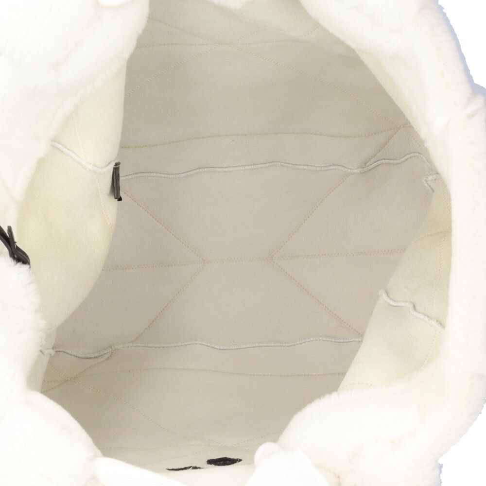 Prada Quilt Shearling Tote Mouton White — view 6