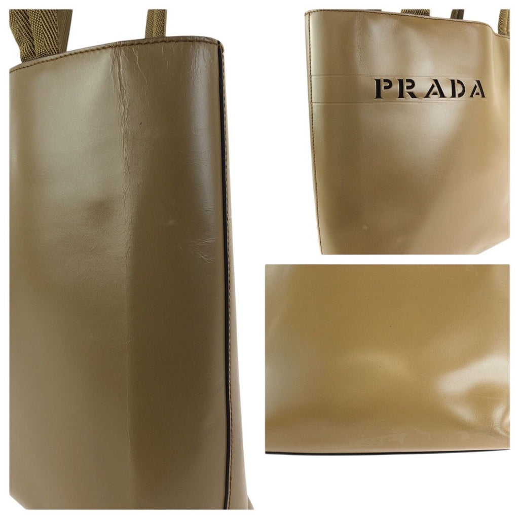 Prada Logo Tote Khaki — view 5