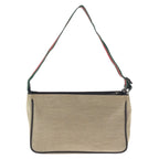 Gucci Sherry Line Beige Silver Canvas Leather Handbag Pouch — view 2