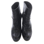 Saint Laurent Yves Short Boots Leather Pin Heel 35 Black — view 3
