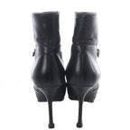 Saint Laurent Yves Short Boots Leather Pin Heel 35 Black — view 6