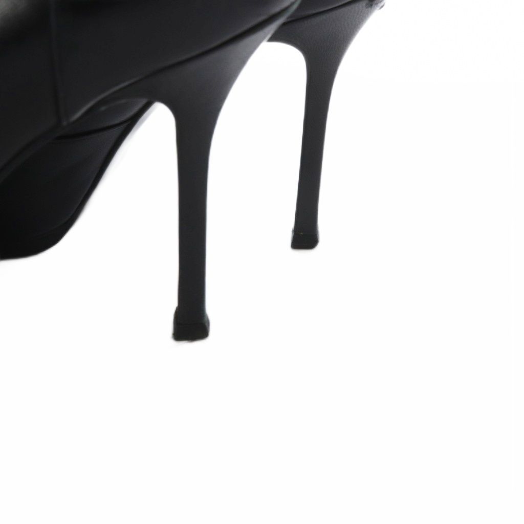 Saint Laurent Yves Short Boots Leather Pin Heel 35 Black — view 8