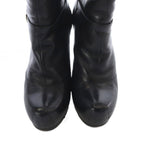 Saint Laurent Yves Short Boots Leather Pin Heel 35 Black — view 4