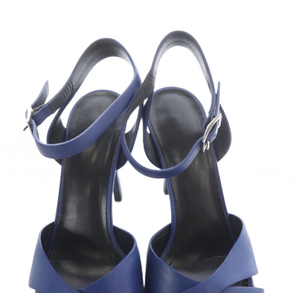 Saint Laurent Paris Sandals Strap Leather 37 Blue — view 4