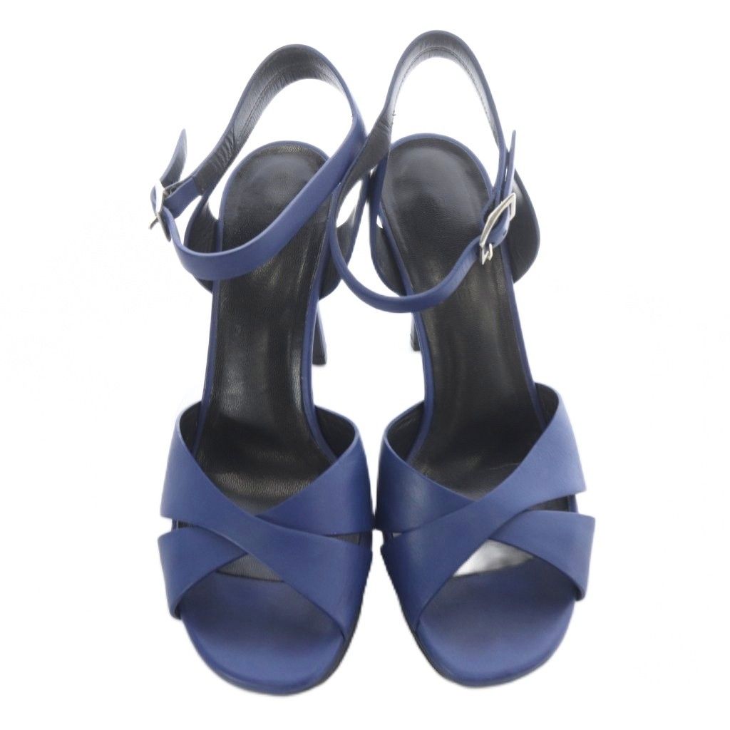 Saint Laurent Paris Sandals Strap Leather 37 Blue — view 3