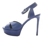 Saint Laurent Paris Sandals Strap Leather 37 Blue — view 2